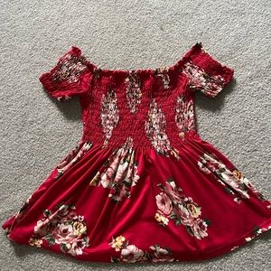 Red off the shoulder top